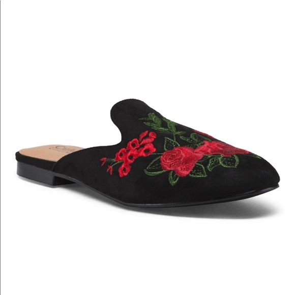 CATHERINE MALANDRINO embroidered suede Mules - Picture 6 of 7